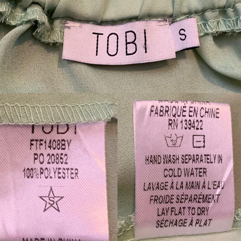 ❇️3/$30❇️ TOBI 'Dare To Take A Risk' Green Peplum V-Neck & Low Back Tank Top. SM - Picture 8 of 8
